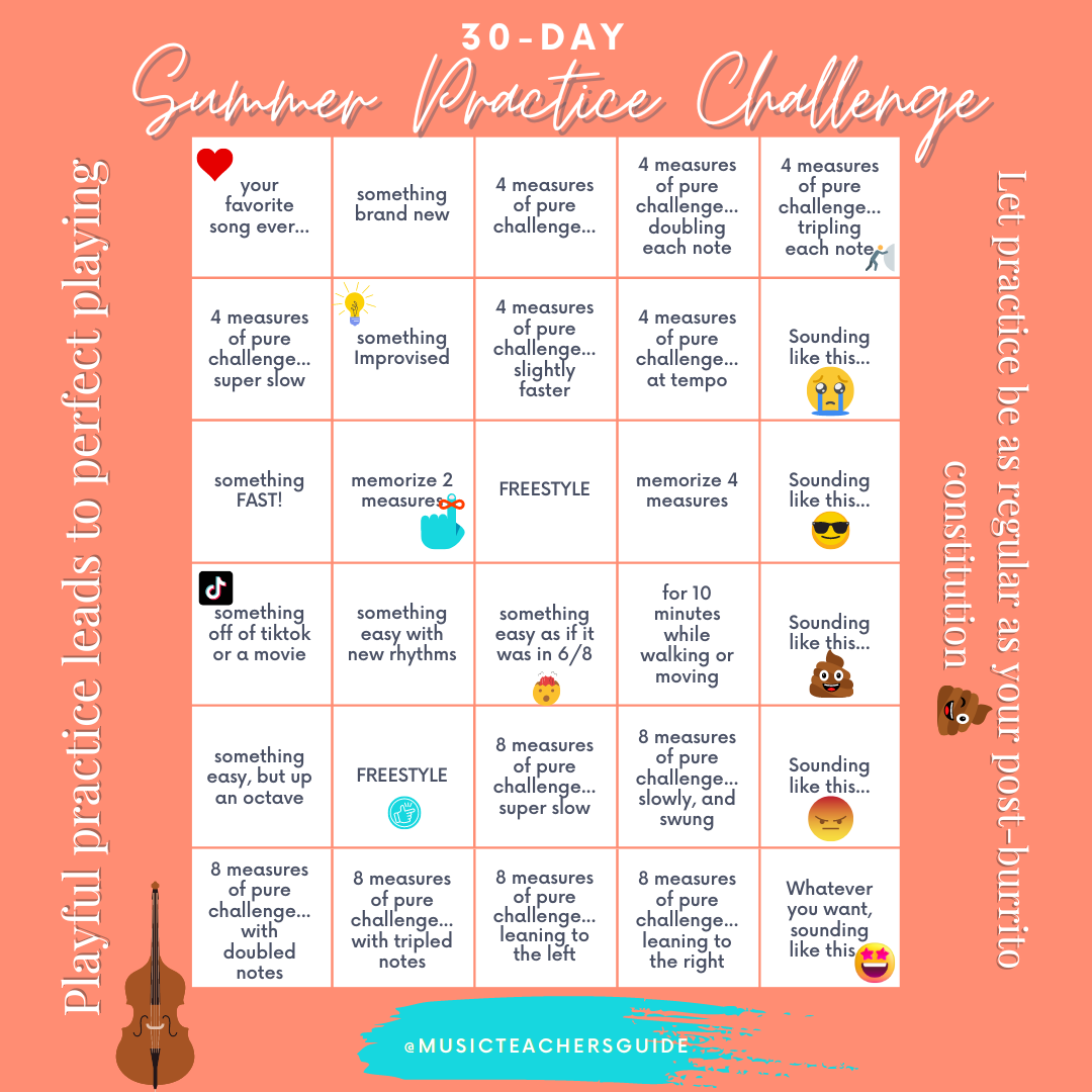 Image of a 30 day Summer practice challenge