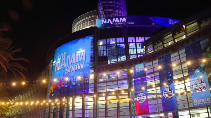 Image of the 2024 NAMM Show at night