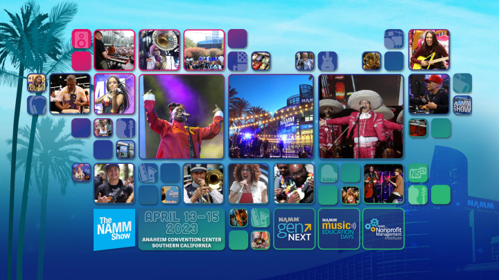 The 2023 NAMM Show graphic promoting NAMM Foundation programs