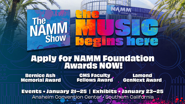 Image promoting the Award Opportunities to Attend The NAMM Show