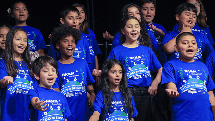 Image of kids singing at the Anaheim Day of Service